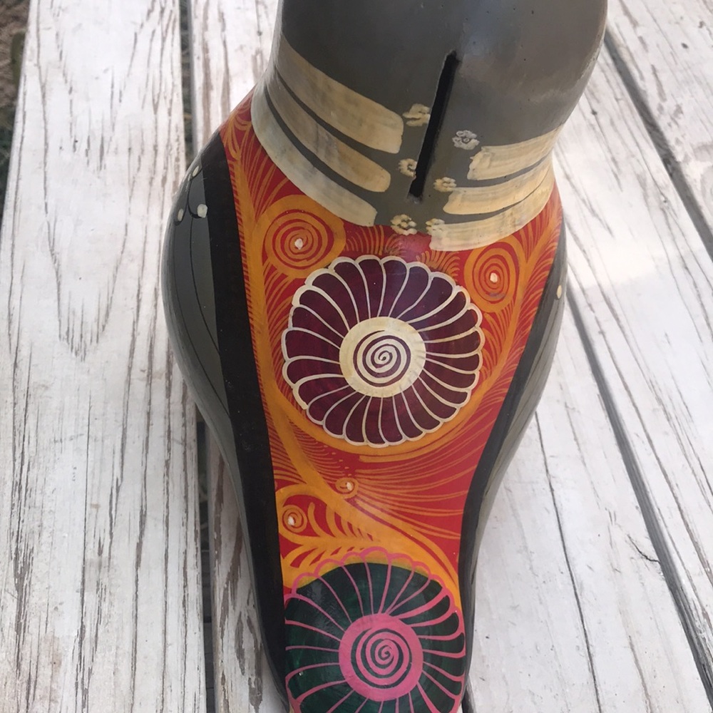 Vintage Tonala Mexican Folk Art Pottery Eclectic Boho Style Hand-painted Toucan. - Picture 2 of 10